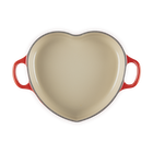 Le Creuset Cast Iron Classic Shallow Heart Casserole with Light Gold Heart Knob 20cm CeriseCerise image number 4