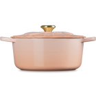 Le Creuset Cast Iron Signature Petal Round Casserole 26cm PecheP&ecirc;che image number 3