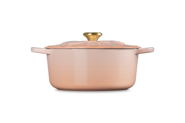 Le Creuset Cast Iron Signature Petal Round Casserole 26cm PecheP&ecirc;che image number 3