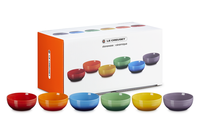 Stoneware Rainbow Set of 6 Coupe Cereal Bowls image number 1