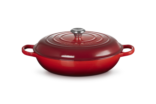 Le Creuset Cast Iron Signature Shallow Casserole 30cm CeriseCerise image number 1