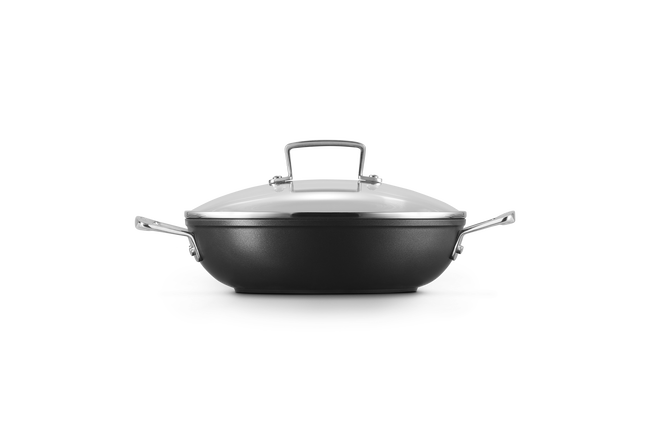 Le Creuset Toughened Non-Stick Shallow Casserole with Glass Lid image number 3
