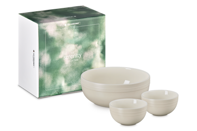 Le Creuset Serenity Stoneware Serving Bowls Set of 3 Brioche
