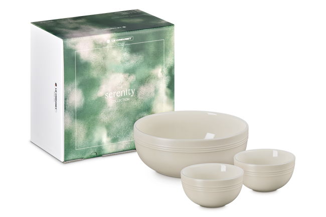 Le Creuset Serenity Stoneware Serving Bowls Set of 3 BriocheBrioche image number 1