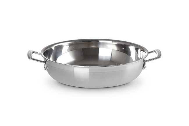 Le Creuset 3-ply Stainless Steel Shallow Casserole with Lid 30cm image number 2