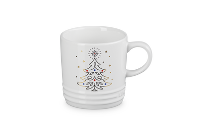 Le Creuset Stoneware Noel London Mug Christmas Tree 350ml White