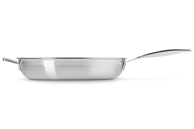 3-ply Stainless Steel Uncoated Frying Pan with Helper Handle 32cm image number 3