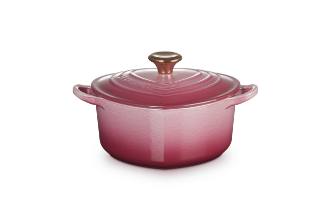 Le Creuset Cast Iron Classic Heart Casserole with Copper Knob 20cm Berry image number 1