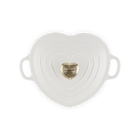 Le Creuset Cast Iron Classic Shallow Heart Casserole with Light Gold Heart Knob 20cm WhiteWhite image number 5