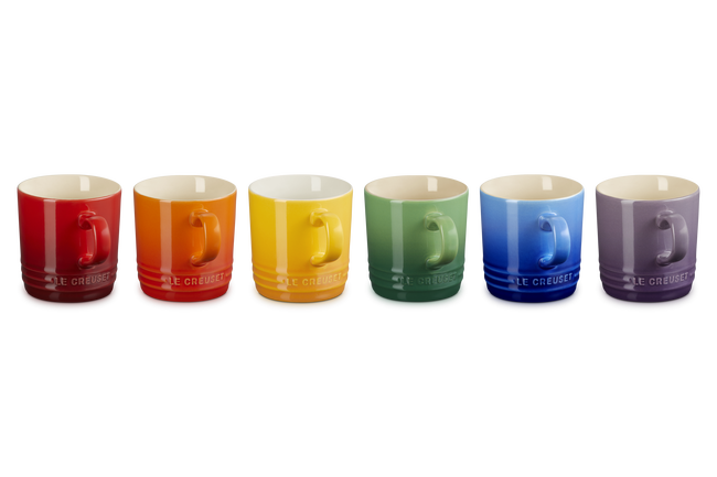 Stoneware Rainbow Set of 6 Vancouver Cappuccino Mugs image number 2