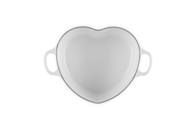 Le Creuset Cast Iron Classic Heart Casserole with Stainless Steel Knob 20cm WhiteWhite image number 4