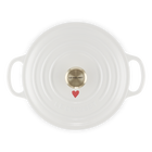 Le Creuset Cast Iron Signature Round Casserole 22cm Hearts White image number 4