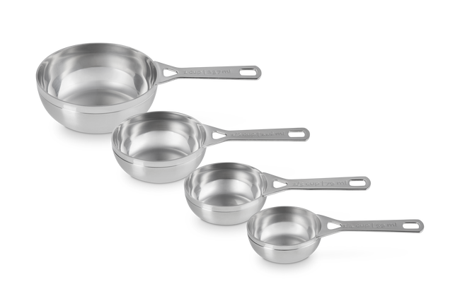 Le Creuset Stainless Steel Set of 4 Measuring Cups image number 2