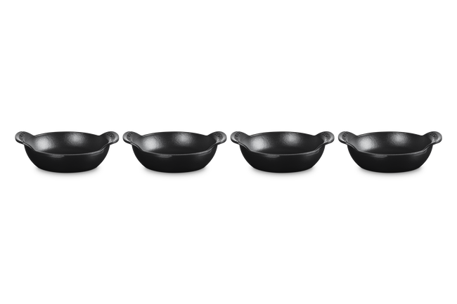 Le Creuset Cast Iron Gourmet Set of 4 Mini Braisers Bases 13cm Matte Black image number 1
