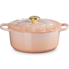 Le Creuset Cast Iron Signature Petal Round Casserole 26cm PecheP&ecirc;che image number 1
