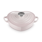 Le Creuset Cast Iron Classic Shallow Heart Casserole with Stainless Steel Heart Knob 20cm Shell Pink image number 2