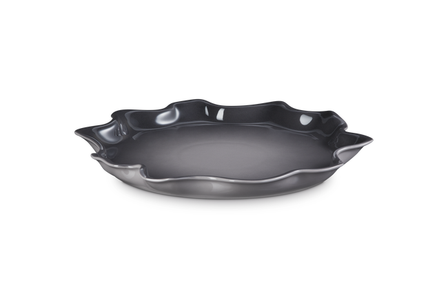 Stoneware Iris Serving PlatterFlint image number 1