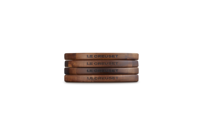 Le Creuset Gourmet Set of 4 Petite Acacia Magnetic Wooden Trivets image number 3