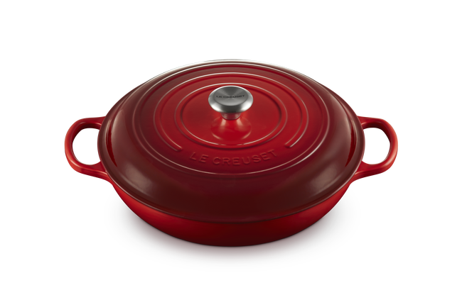 Le Creuset Cast Iron Signature Shallow Casserole 30cm CeriseCerise image number 2