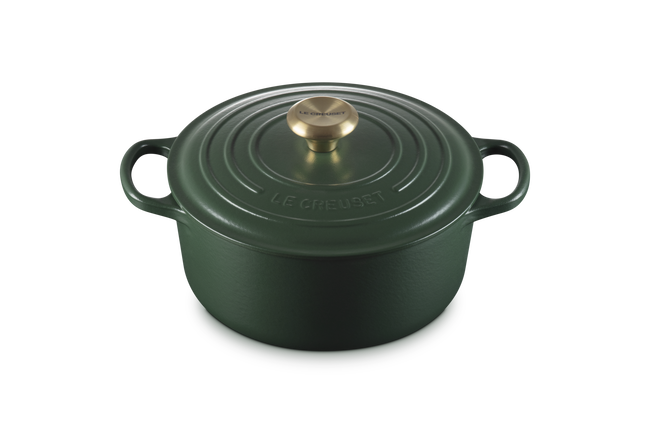 Le Creuset Cast Iron Signature Round Casserole 24cm For&ecirc;tFor&ecirc;t image number 2