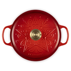 Le Creuset Signature Cast Iron Round Cocotte L'Etoile Relief 24cm CeriseCerise image number 5
