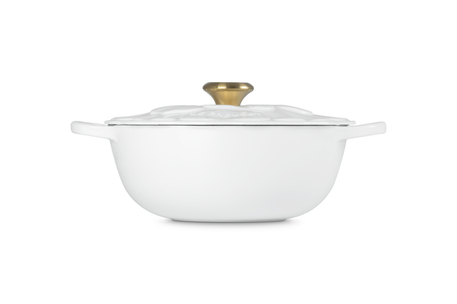 Le Creuset Cast Iron Signature Petal Soup Pot 26cm WhiteWhite image number 3