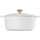 Le Creuset Cast Iron Signature Round Casserole 28cm WhiteWhite image number 3