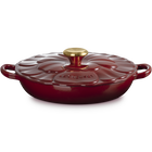 Le Creuset Cast Iron Signature Petal Shallow Casserole 26cmGarnet image number 1