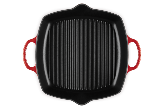 Le Creuset Cast Iron Signature Deep Square Grill 30cm CeriseCerise image number 4