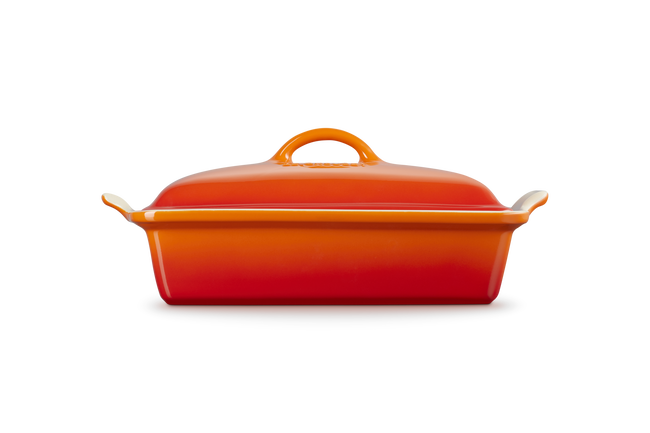 Le Creuset Stoneware Heritage Rectangular Dish with Lid FlameFlame image number 2