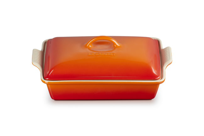 Le Creuset Stoneware Heritage Rectangular Dish with Lid FlameFlame image number 3