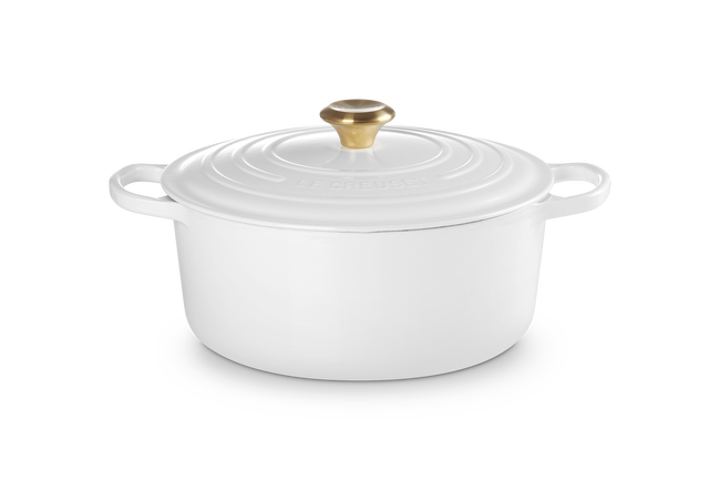 Le Creuset Cast Iron Signature Round Casserole 28cm WhiteWhite image number 1