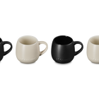 Le Creuset Serenity Stoneware Coupe Mug Set of 4 Matte Black & BriocheMatte Black & Brioche image number 4