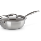 3-ply Stainless Steel Non-Stick Chef's Pan with Lid and Helper Handle image number 5