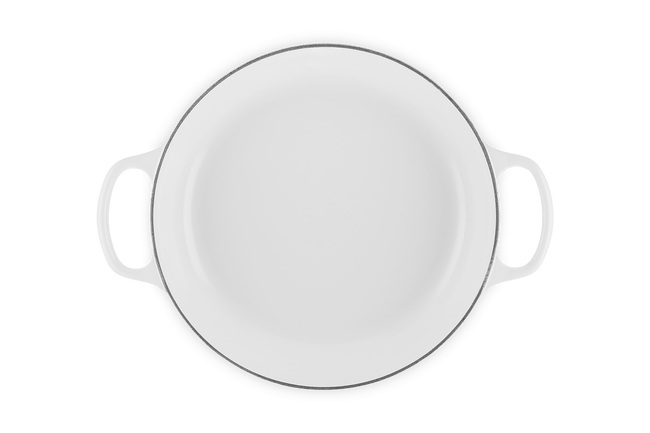 Le Creuset Cast Iron Signature Shallow Casserole 30cm White Marble image number 5