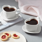Le Creuset Stoneware Heart Mug with Saucer 220ml image number 1