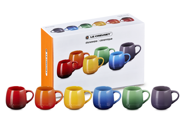 Stoneware Rainbow Set of 6 Coupe Mugs image number 1