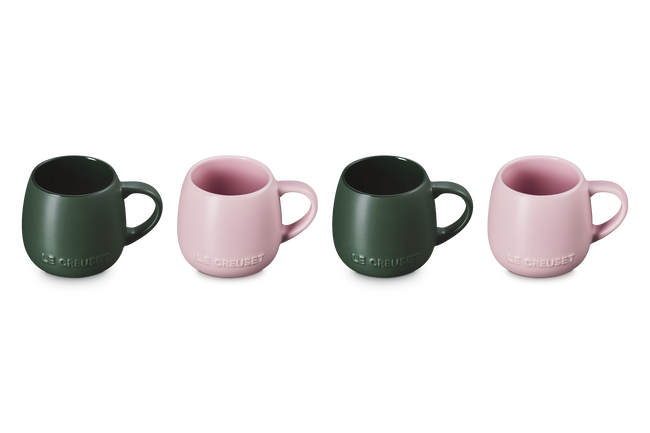 Le Creuset Serenity Stoneware Coupe Mug Set of 4 For&ecirc;t & Sugar PinkFor&ecirc;t & Sugar Pink image number 3