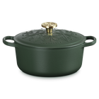 Le Creuset Signature Cast Iron Round Cocotte L'Etoile Relief 24cm For&ecirc;tFor&ecirc;t image number 1