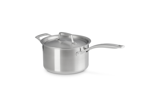 Essential 3-ply Stainless Steel 20cm Saucepan with Helper Handle and Lid image number 2
