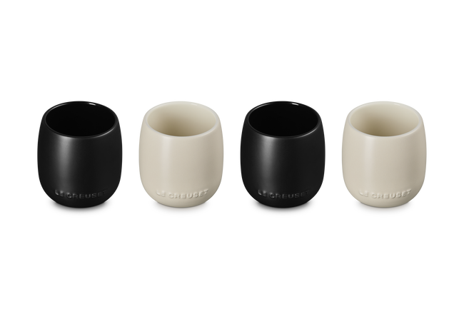 Le Creuset Serenity Stoneware Tumblers Set of 4 Matte Black & BriocheMatte Black & Brioche image number 4
