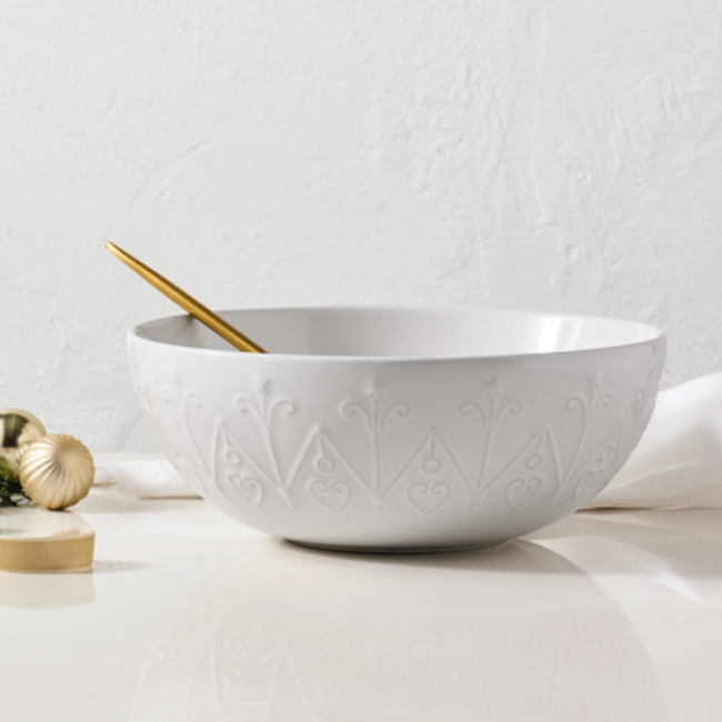 Le Creuset Stoneware Multi Bowl 3L L'Etoile Relief WhiteWhite image number 5
