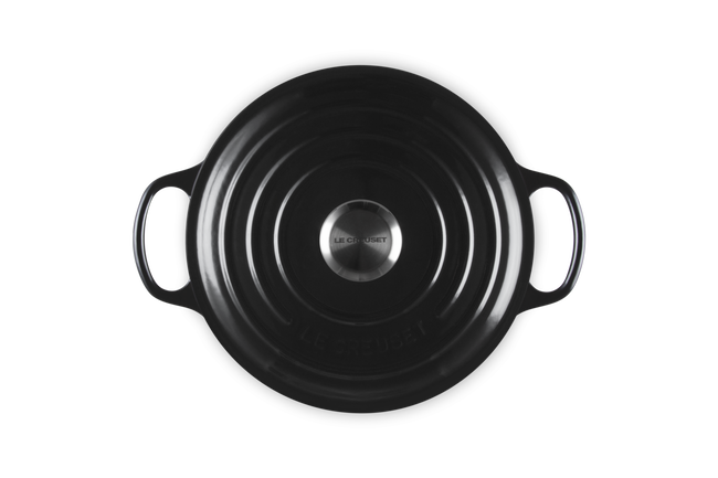 Le Creuset Cast Iron Signature Deep Round Casserole 24cm Black OnyxOnyx image number 5