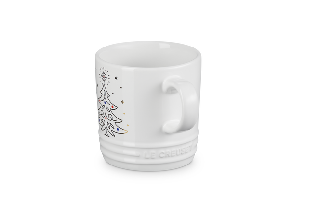 Le Creuset Stoneware Noel London Mug Christmas Tree 350ml White image number 5