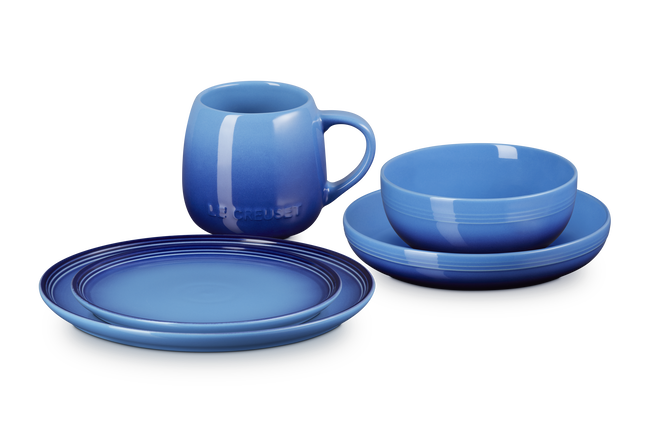 Le Creuset Stoneware Coupe 5-piece Dinnerware Set AzureAzure Blue image number 1