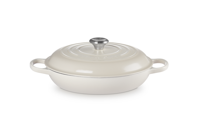 Le Creuset Cast Iron Signature Shallow Casserole 30cm MeringueMeringue image number 1