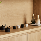 Le Creuset Serenity Stoneware Footless Egg Cups Set of 4 Matte Black & BriocheMatte Black & Brioche image number 2