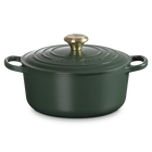 Le Creuset Cast Iron Signature Round Casserole 24cm For&ecirc;tFor&ecirc;t image number 1