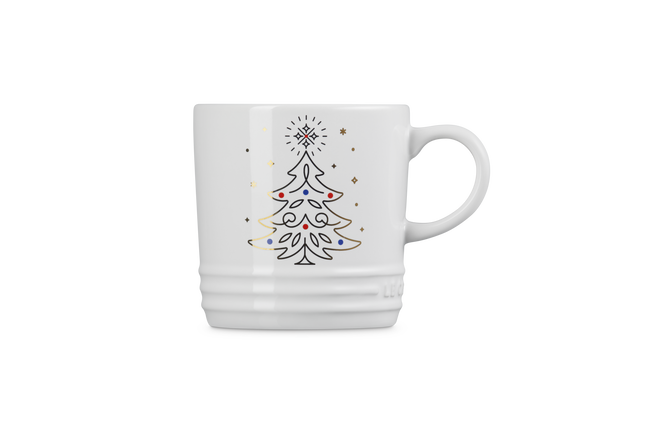 Le Creuset Stoneware Noel London Mug Christmas Tree 350ml White image number 3