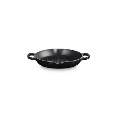 Le Creuset Cast Iron Signature Deep Round Grill 25cm Matte Black